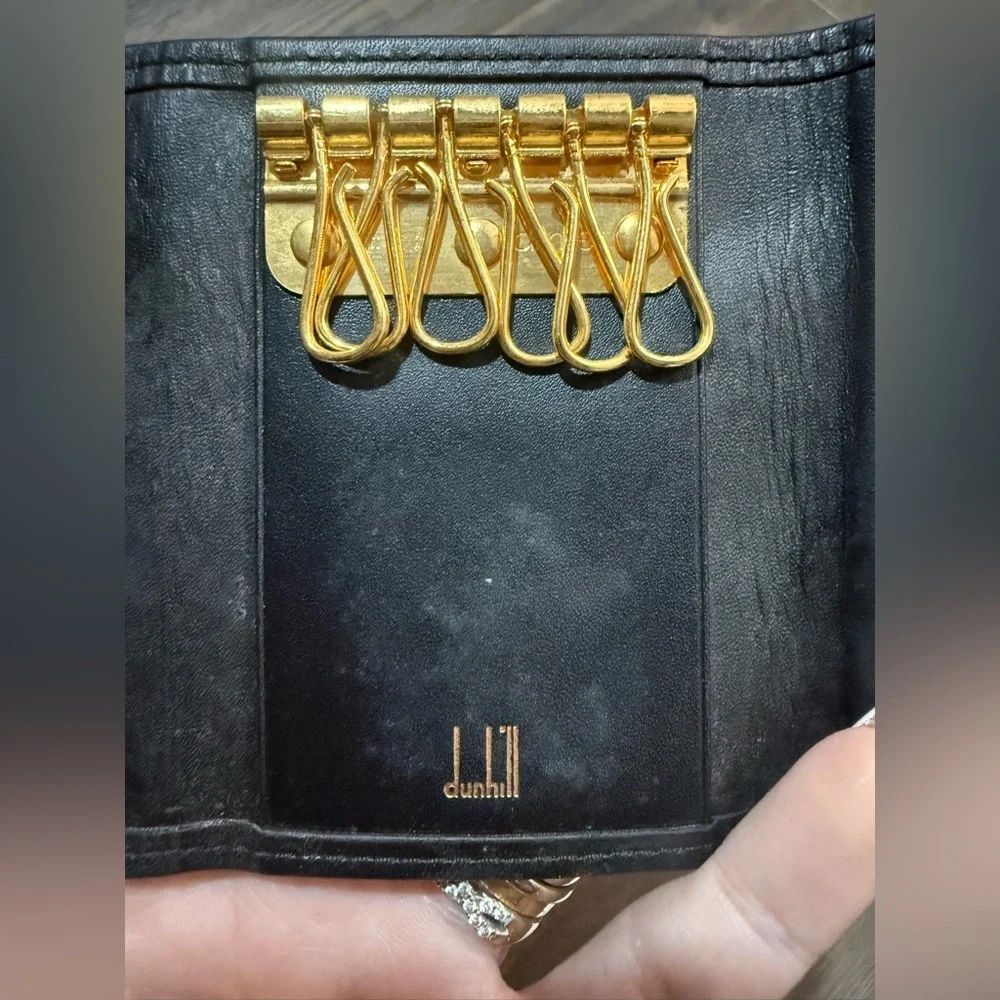 Vintage Dunhill Leather Card Holder & Key Holder Set Trim Made In Spain